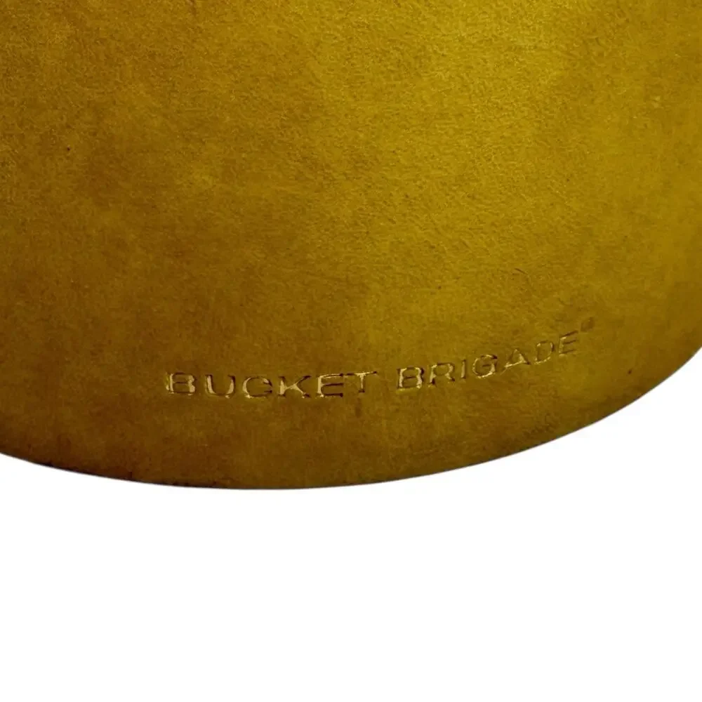 Vintage MCM Style Morgan Designs Bucket Brigade Ice Bucket Faux Suede w Lid‎